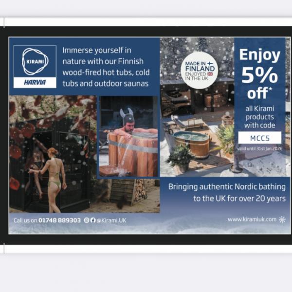 🎄Thank you @kirami.uk for your support!🎄
Tickets for this years Carol concert are on sale! 🎫
Kirami Oy is a family company founded in 2001, which as of May 28th, 2021 is also part of the Harvia Group. Kirami is the world’s largest manufacturer of hot tubs, known for its high-quality hot tubs and pools. In addition to hot tubs, Kirami FinVision® -saunas, manufactured by the company, have also gained great popularity. Modules that are compatible with the sauna, such as a changing room, lounge and terrace, form the Kirami FinVision® Annex concept, which further enhances the sauna experience. The Outstanding by Kirami product range includes barbecues, outdoor fires and outdoor decoration products. 🎄Thank you @kirami.uk for your support!🎄
Tickets for this years Carol concert are on sale! 🎫
Kirami Oy is a family company founded in 2001, which as of May 28th, 2021 is also part of the Harvia Group. Kirami is the world’s largest manufacturer of hot tubs, known for its high-quality hot tubs and pools. In addition to hot tubs, Kirami FinVision® -saunas, manufactured by the company, have also gained great popularity. Modules that are compatible with the sauna, such as a changing room, lounge and terrace, form the Kirami FinVision® Annex concept, which further enhances the sauna experience. The Outstanding by Kirami product range includes barbecues, outdoor fires and outdoor decoration products.